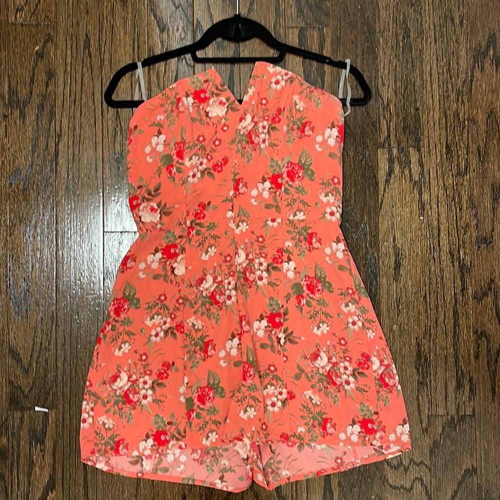 Leith Floral Strapless Romper